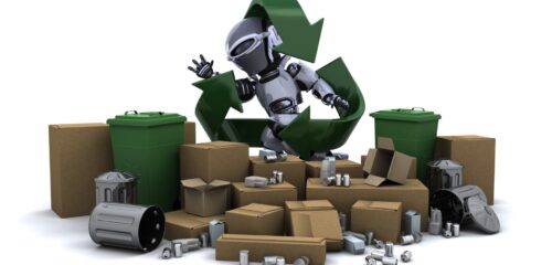 robot with trash
