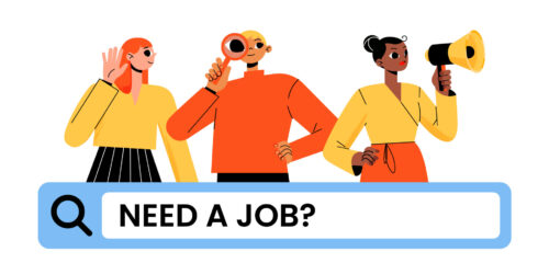 Job search banner, we are hiring recruitment ads