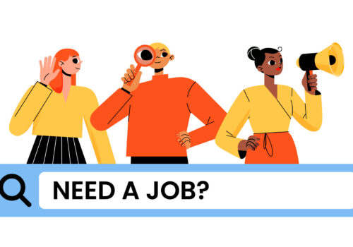 Job search banner, we are hiring recruitment ads