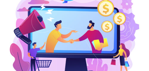 Affiliate marketing concept vector illustration.