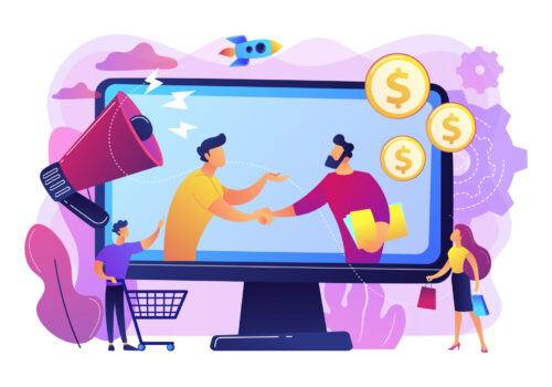 Affiliate marketing concept vector illustration.